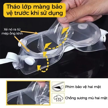 Kính bảo hộ đạp xe UV 41k-32.8k, tròng trong suốt, chống mờ sương, bụi, bắn nước