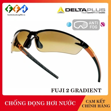 Kính bảo hộ Deltaplus Fuji2 Gradient mắt kính vàng nhạt - chống bụi, UV, gió, trầy xước, đọng sương - 256.000₫