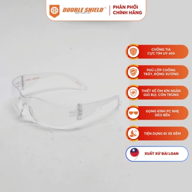 Kính Bảo Hộ DOUBLE SHIELD 90.960 FOGCR Đài Loan - Chống UV, Tròng Trong 76.000₫