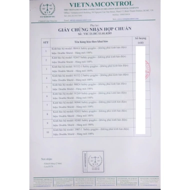 Kính Bảo Hộ DOUBLE SHIELD 90.960 FOGCR Đài Loan - Chống UV, Tròng Trong 76.000₫