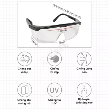 Kính bảo hộ Everest EV105 chống bụi, tia UV, đọng sương, giảm trầy xước - Giá chỉ 31.000 VND