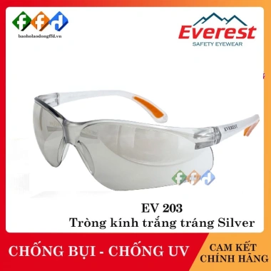 Kính bảo hộ Everest EV203 trắng tráng bạc - Chống UV, bụi, đọng sương, bảo vệ mắt khi lái xe & lao động - Giá 73.900 VND