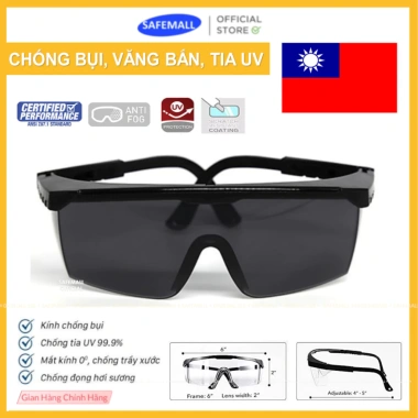 Kính bảo hộ thợ hàn vuông trong SafeMall - Đen/Trắng, chống bụi, tia UV, văng bắn 10