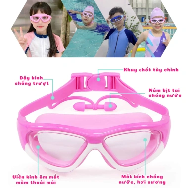 Kính bơi không gọng trẻ em HD chống sương mù, chống thấm nước - Giá chỉ 29.000₫