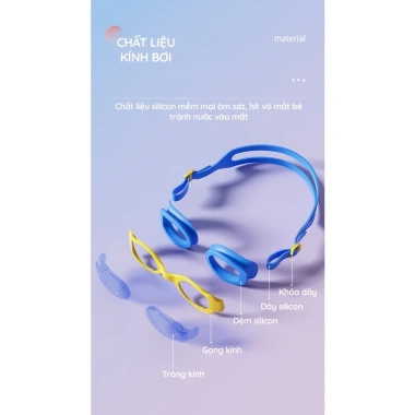 Kính bơi trẻ em 4-10 tuổi silicone mềm mại, an toàn, giảm còn 89.000đ