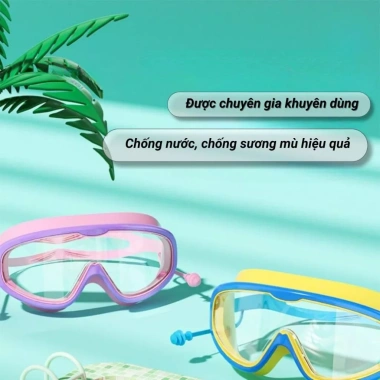 Kính Bơi Trẻ Em Combo Silicon + Mũ Bơi, nút bịt tai, chống nước mắt, chống hơi, giá 30.000₫ 3