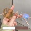 Kính cận thị đổi màu nam nữ, gọng dây vàng, chống ánh sáng xanh, làm mặt thon gọn 3