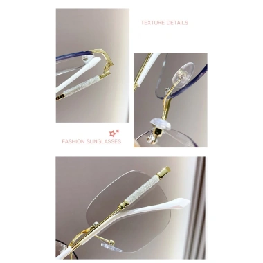 Kính cận thị không khung thời trang, chống ánh sáng xanh, kính phẳng - 59.400₫