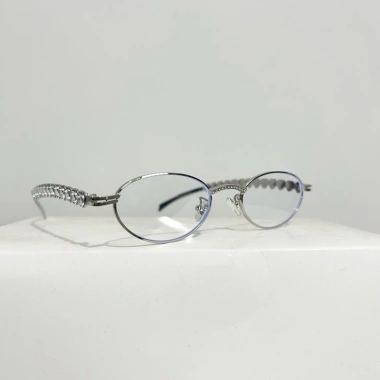Kính cận thị nữ hình bầu dục kim cương cao cấp, khung trái tim kim loại, ánh sáng trơn - Giá ưu đãi 78.840₫