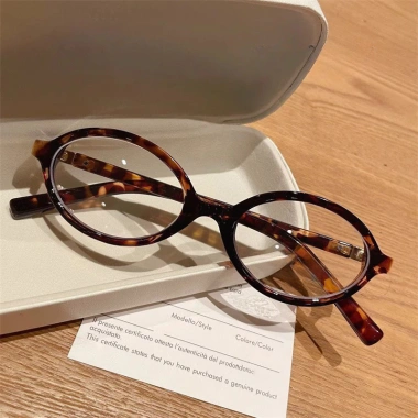 Kính cận thị nữ Hot Girl Nerdy Retro Y2K khung bầu dục nhỏ, trơn in da báo - Giá ưu đãi 57.240₫ 10