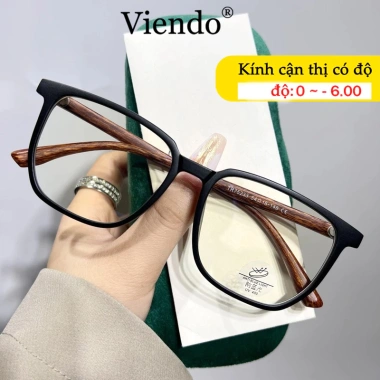 Kính Cận Viendo Độ Nam Nữ Gọng Vuông TR10 Chống UV, Bức Xạ Xanh, Thời Trang 1.0-6.0
