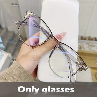 Kính chặn ánh sáng xanh UV400 trong suốt cho nam nữ - Bảo vệ mắt khi dùng máy tính, giảm mỏi mắt