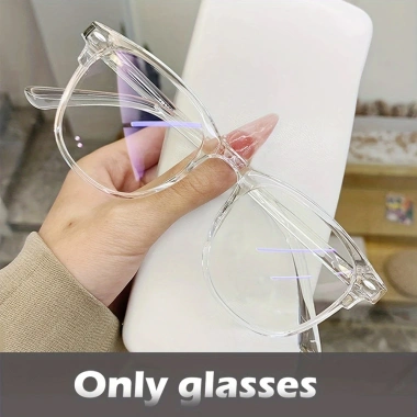 Kính chặn ánh sáng xanh UV400 trong suốt cho nam nữ - Bảo vệ mắt khi dùng máy tính, giảm mỏi mắt
