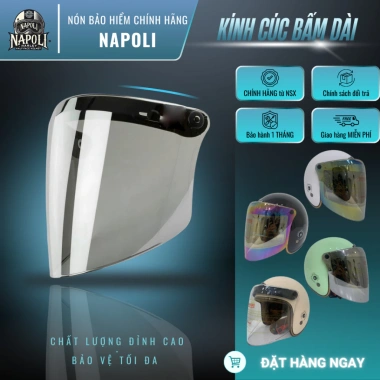 Kính Cúc Bấm Dài Chắn Gió Cao Cấp Loại Tốt Đa Màu Gắn Nón và Mũ Bảo Hiểm Napoli Giá 139.900₫