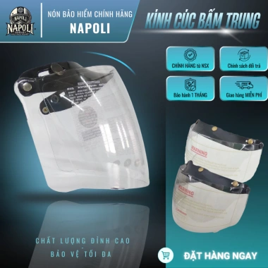 Kính Cúc Bấm Trung Chắn Gió Cao Cấp - Đa Màu, Gắn Nón & Mũ Bảo Hiểm Napoli - Giá 200k