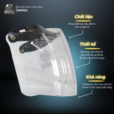 Kính Cúc Bấm Trung Chắn Gió Cao Cấp - Đa Màu, Gắn Nón & Mũ Bảo Hiểm Napoli - Giá 200k 2 Kính Cúc Bấm Trung Chắn Gió Cao Cấp - Đa Màu, Gắn Nón & Mũ Bảo Hiểm Napoli - Giá 200k 2