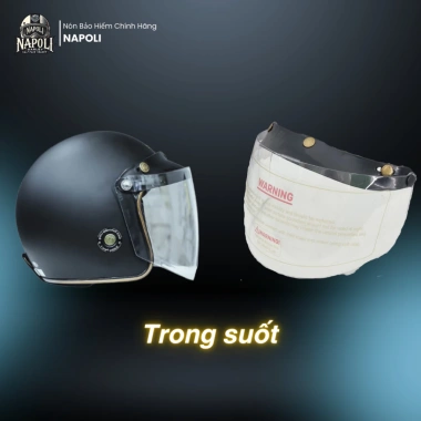 Kính Cúc Bấm Trung Chắn Gió Cao Cấp - Đa Màu, Gắn Nón & Mũ Bảo Hiểm Napoli - Giá 200k