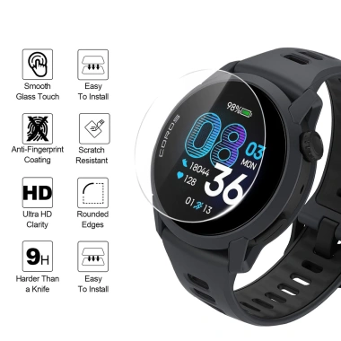 Kính Cường Lực 2.5D HD 9H Trong Suốt cho Coros Pace 4, 3 PRO & Pace2 - Bảo Vệ Màn Hình