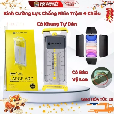 Kính cường lực 4 chiều chống nhìn trộm full màn MKING cho iPhone 12 13 14 15 Pro Max, khung tự dán, giảm giá 109.800 VND