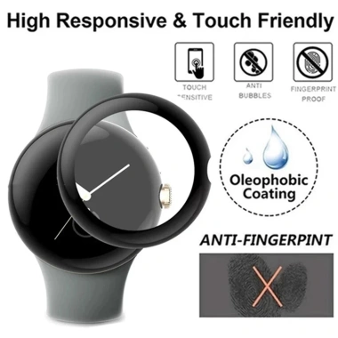 Kính Cường Lực 45mm/41mm cho Google Pixel Watch 4/3/2 – Bảo Vệ Màn Hình Đen