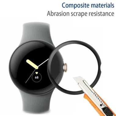 Kính Cường Lực 45mm/41mm cho Google Pixel Watch 4/3/2 – Bảo Vệ Màn Hình Đen