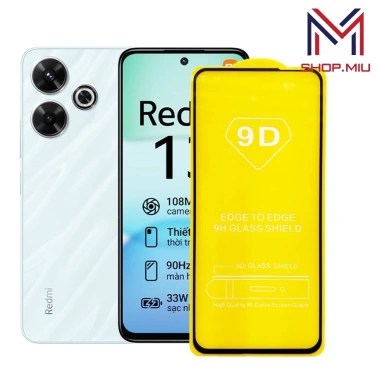 Kính cường lực 9D Xiaomi Redmi 13 full màn - Giá chỉ 16.000₫, tặng giấy lau kính