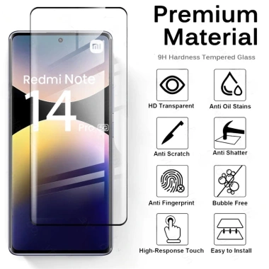 Kính Cường Lực 9H Full Cover HD Trong Suốt cho Xiaomi Redmi Note15/Note14/Note13 Pro + Plus 4G/5G – Bảo Vệ Màn Hình