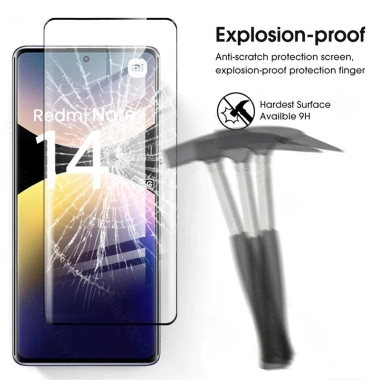 Kính Cường Lực 9H Full Cover HD Trong Suốt cho Xiaomi Redmi Note15/Note14/Note13 Pro + Plus 4G/5G – Bảo Vệ Màn Hình