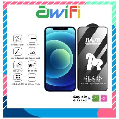 Kính cường lực Baiko chống xước đa màu, phù hợp cho mọi dòng iPhone, giá chỉ 16.900₫