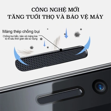 Kính Cường Lực Baiko Tím Full Màn chống bụi, dán 7-16 Pro Max Bim Care - 6.000đ
