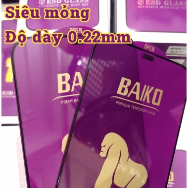 Kính Cường Lực Baiko Tím Full Màn chống bụi, dán 7-16 Pro Max Bim Care - 6.000đ