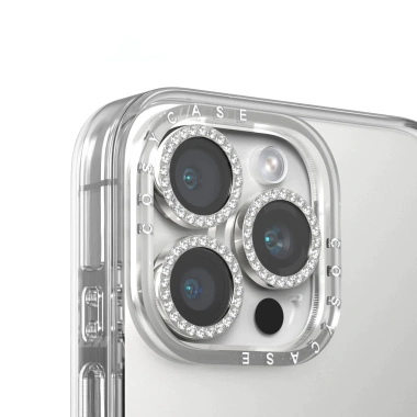 Kính cường lực bảo vệ ống kính viền kim cương cho iPhone 11-17 Pro Max, Air, 12-16 - 38.500 VND