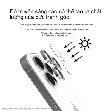 Kính cường lực bảo vệ ống kính viền kim cương cho iPhone 11-17 Pro Max, Air, 12-16 - 38.500 VND