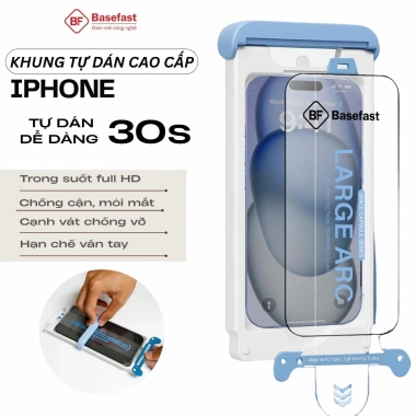 Kính cường lực Basefast tự dán, chống bụi, mạ loa cho iPhone 11‑17 Pro Max 130.000đ