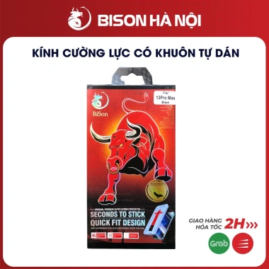 Kính cường lực Bison khung tự dán cho X, Xs, 13 Pro Max và Siêu dễ dán, chống bụi, giá chỉ 65.000₫