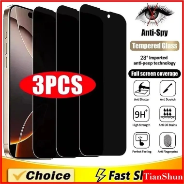 Kính Cường Lực Chống Nhìn Trộm 3 miếng Toàn Màn Hình cho iPhone 17‑16‑15‑14‑13‑12‑11 Pro Max, Air – 50.600₫