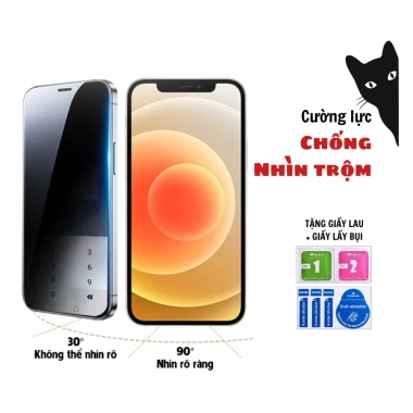 Kính cường lực chống nhìn trộm cho iPhone 6s Plus, 7/8/XS/11/12/13/14/15/16 Pro Max - Meomeocase, giá 19.900 VND 9