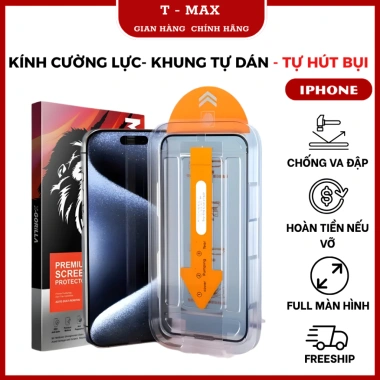 Kính cường lực chống nhìn trộm iPhone tự dán khung, tự rút bụi full màn hình 16‑11, giá chỉ 29.000đ