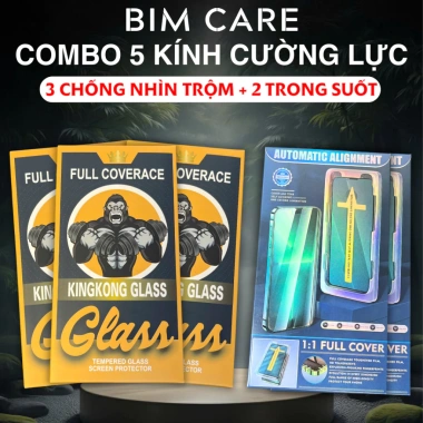 Kính Cường Lực Chống Nhìn Trộm Khung Tự Dán KINGKONG + 2 Kính + Ốp iPhone 130k