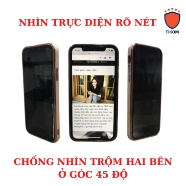 Kính cường lực chống nhìn trộm, lọc xanh cho iPhone 13/12/11 Pro, Mini, XR, XS, 6/7/8 Giá 29k Tikom Shop