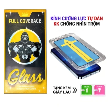 Kính Cường Lực Chống Nhìn Trộm Trong Suốt Khung Tự Dán iPhone Full Màn 25k