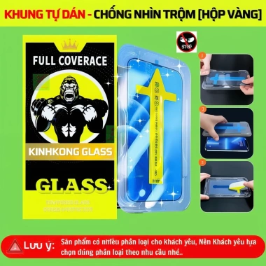 Kính Cường Lực Chống Nhìn Trộm Trong Suốt Khung Tự Dán iPhone Full Màn 25k