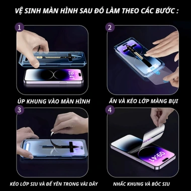 Kính cường lực chống trộm iPhone 17 Pro, tặng ốp và mèo thần tài, giá 39.000đ