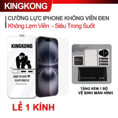 Kính Cường Lực Elephant Full Màn Hình Trong Suốt cho iPhone 6/6S/7/8/X/XS/XSM/11/12/13/14/15 Pro Max - Bảo Vệ 9H, Giá 58k