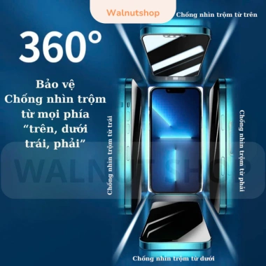 Kính Cường Lực ESD 360 Chống Nhìn Trộm 9H Full Keo Viền cho iPhone X đến 17 Pro Max 2