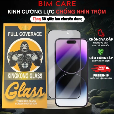 Kính Cường lực full màn CHỐNG NHÌN TRỘM cho iPhone 7,8 Plus - 16 Pro Max BIMCARE Giá 24.999đ