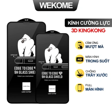 Kính cường lực full màn KingKong 3D 21D cho iPhone, bảo vệ tối đa, giá chỉ 20.000₫