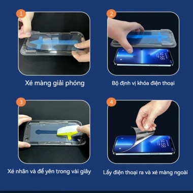 Kính cường lực HD chống nhìn trộm, chống ánh sáng xanh, kèm dán chống bụi cho iPhone 17 16 15 14 13 12 11 Pro Max giá 38.800