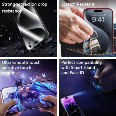 Kính Cường Lực HD Tự Động Loại Bụi cho iPhone 17/16/15/14 Pro Max và Air – Bảo Vệ Màn Hình, Dễ Dàng Lắp Đặt, Giá 38.000₫