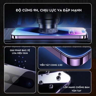 Kính Cường Lực iPhone 001 Trong Suốt 9H, Chống Trầy Xước, Full Màn Hình cho iPhone 15/14/13/12/11 Pro Max - Giá 38.000đ